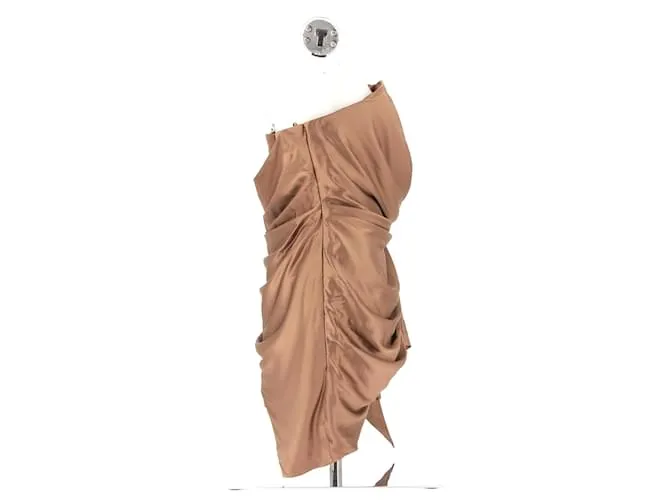 ALEXANDRE VAUTHIER Vestidos T.fr 44 Seda Castaño 