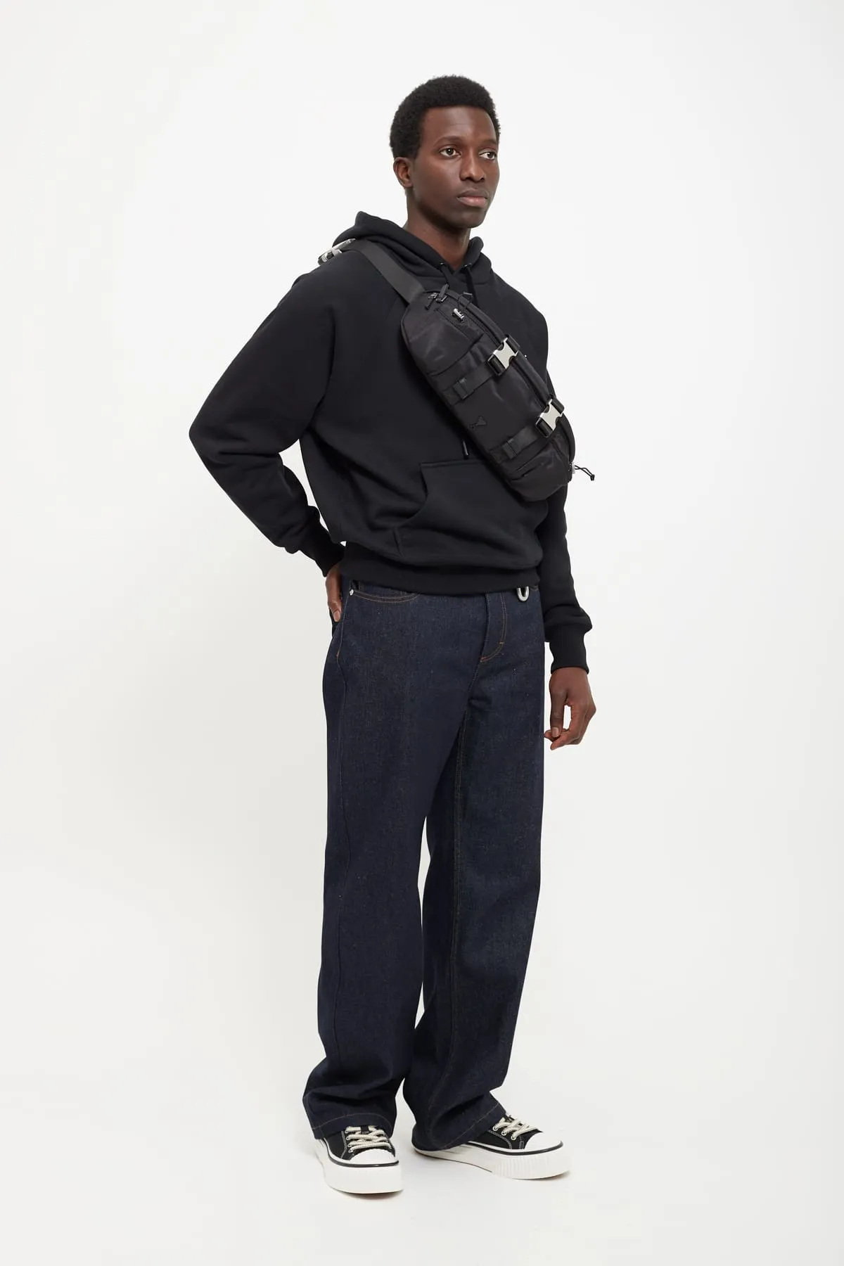 AMI BLACK ALEXANDRE MATTIUSSI HOODIE