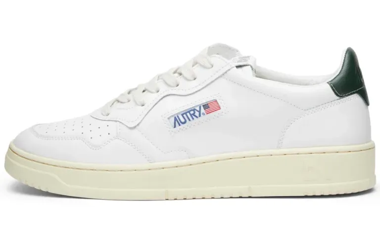 AUTRY 01 LOW LEATHER SNEAKER WHITE & GREEN