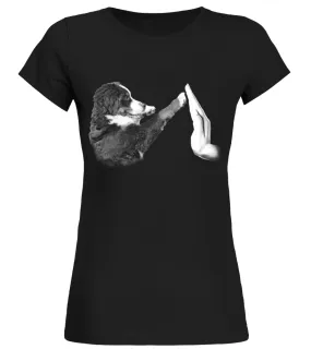 Bernese Mountain dog Highfive Camiseta cuello redondo Mujer