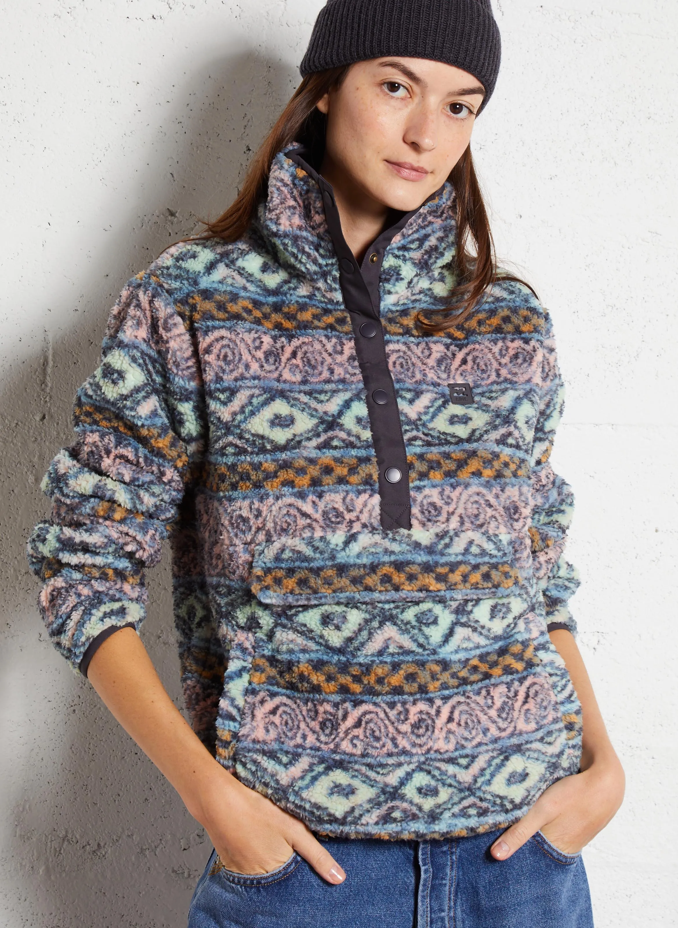 BILLABONG SWITCHBACK - Polar con cuello alto estampado en rosa