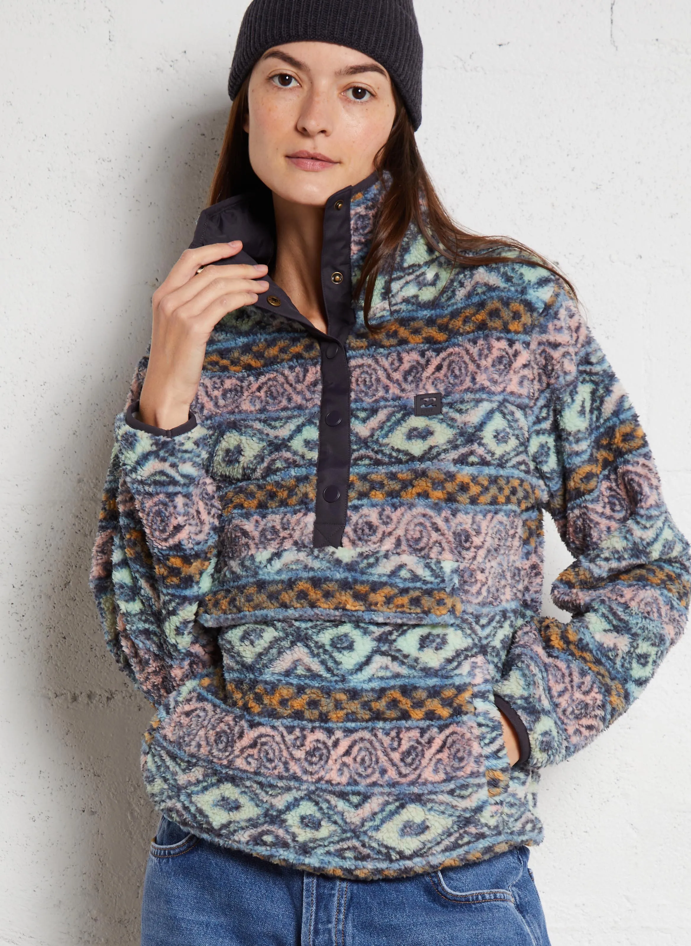 BILLABONG SWITCHBACK - Polar con cuello alto estampado en rosa
