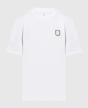 Brunello Cucinelli White t-shirt with logo patch