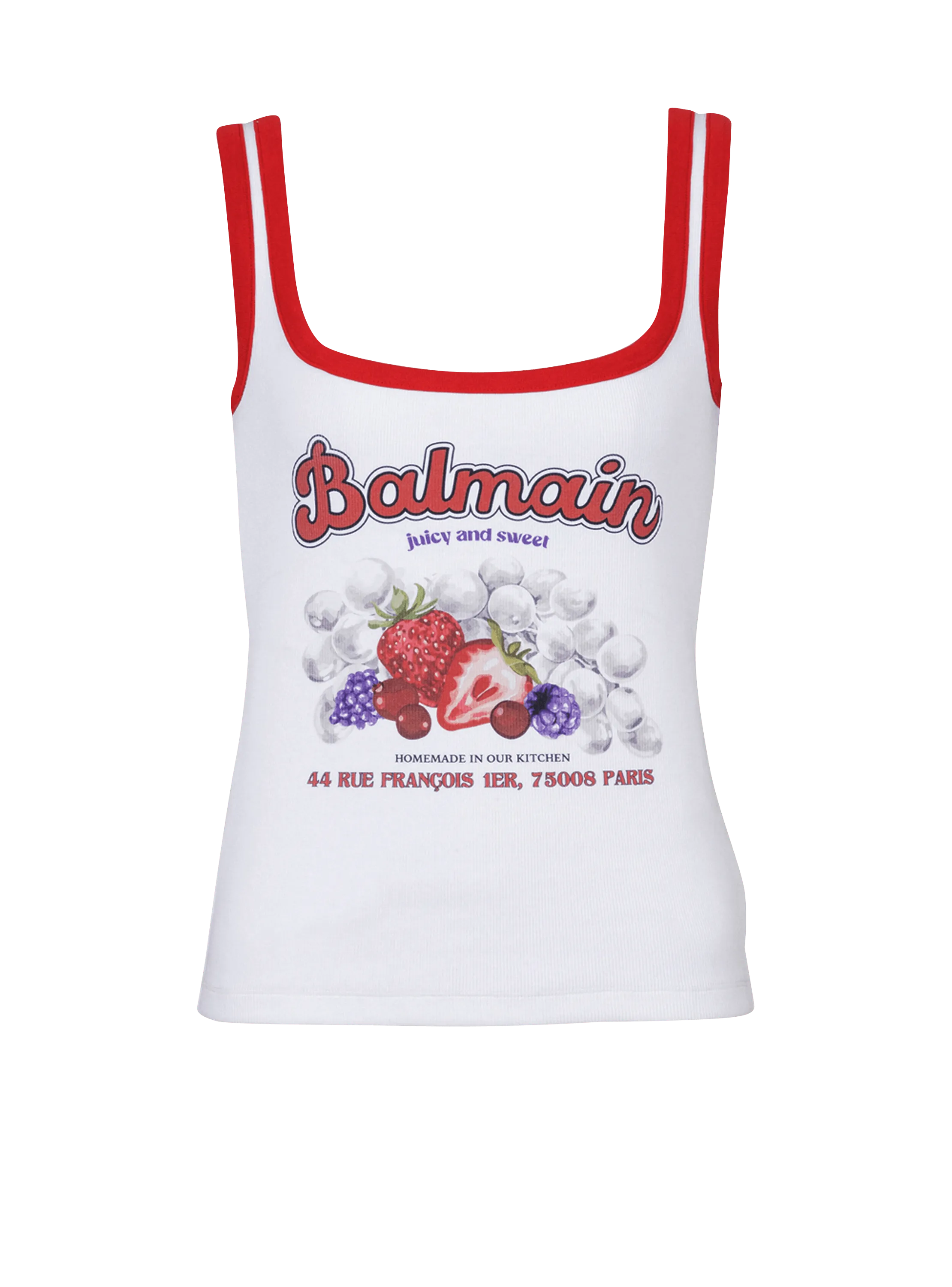 Camiseta sin mangas con estampado Balmain Fruit