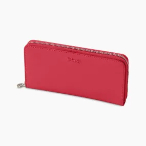 Cartera de tejido sintético y de goma con cremallera granadina O wally