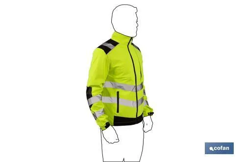 Chaqueta Softshell de Alta Visibilidad | Talla desde la S hasta la XXXL | Color Amarillo y Negro