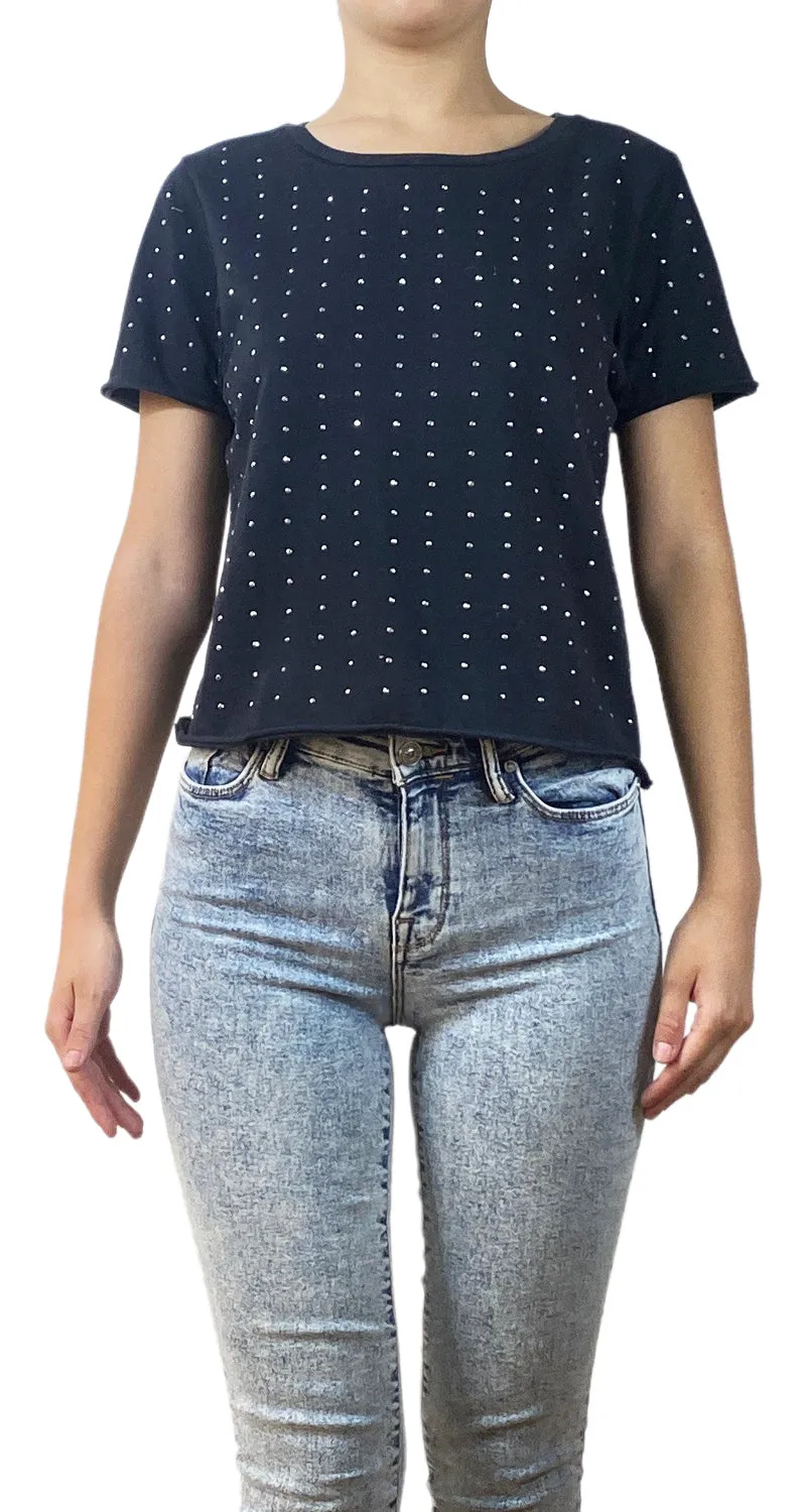 CHER Polera Negra Tachas