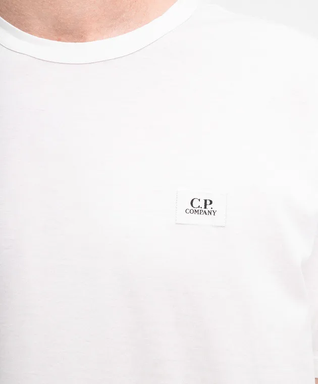 C.P. Company White t-shirt with logo patch