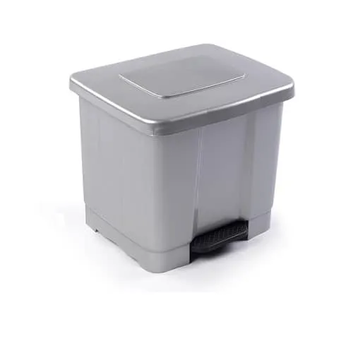 Cubo Basura Reciclaje Plastico Apertura Pedal 35 Litros Gris