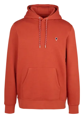 DIRAC - Sudadera de mezcla de reciclado bordada regular fit con capucha en rojo