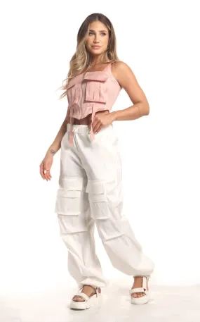 Pantalón Marfil Cargo