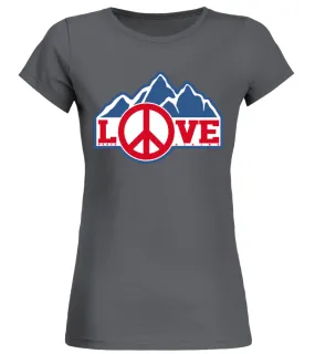 PEACE, LOVE, HIKING Camiseta cuello redondo Mujer