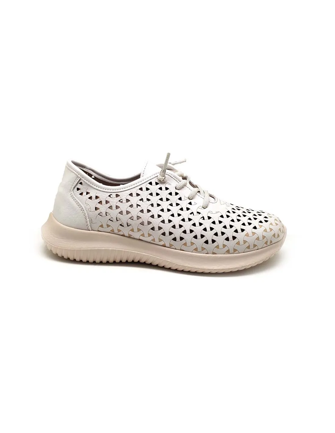 RELAX4YOU SNEAKER MUJER PIEL CALADA CORDÓN ELÁSTICO Y CUÑA 1000BL