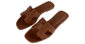 Sandalias Hermès Oran Castaño 