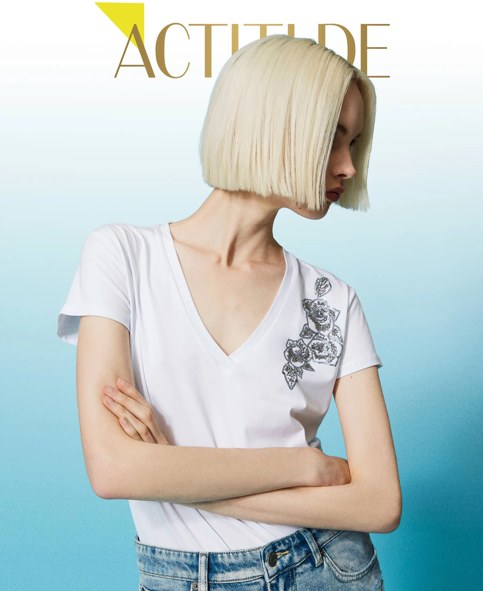 T-shirt avec broderie florale