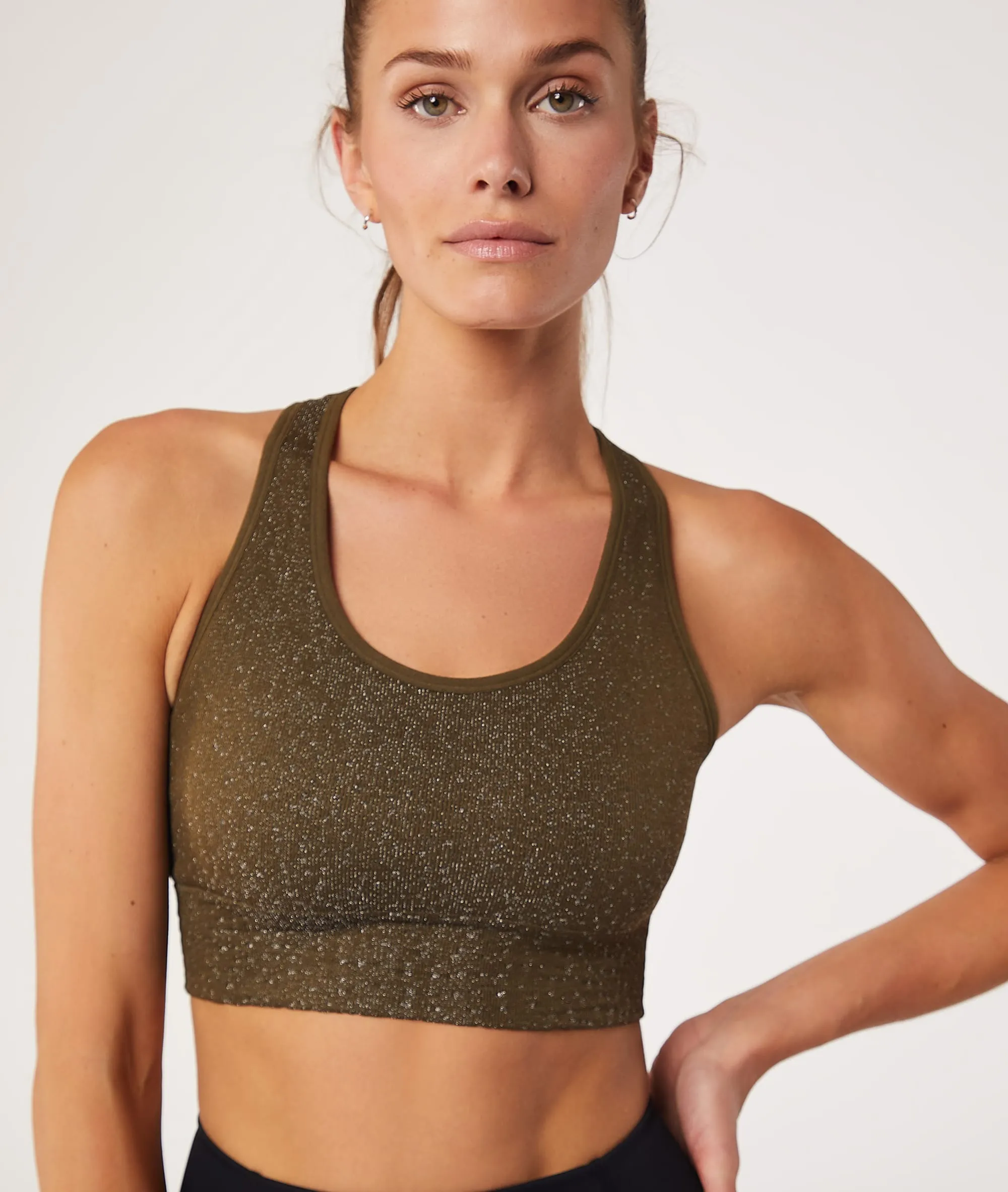 Top irisado sin costuras PODIUM KAKI - ETAM