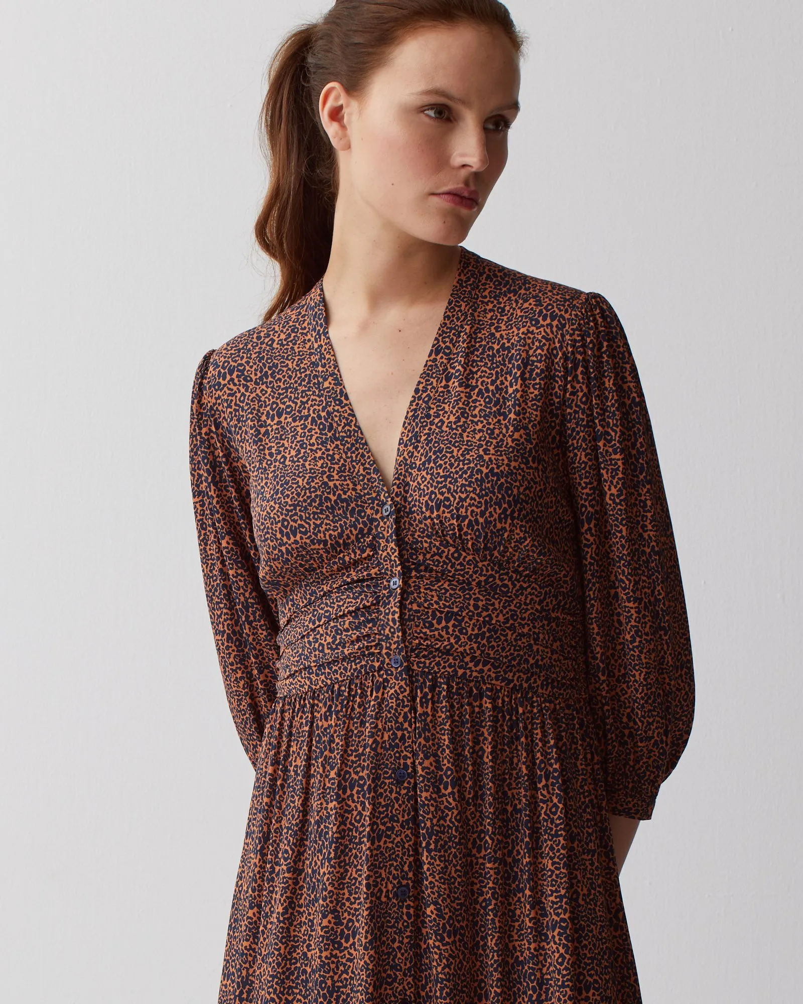 Vestido largo fluido leo brown